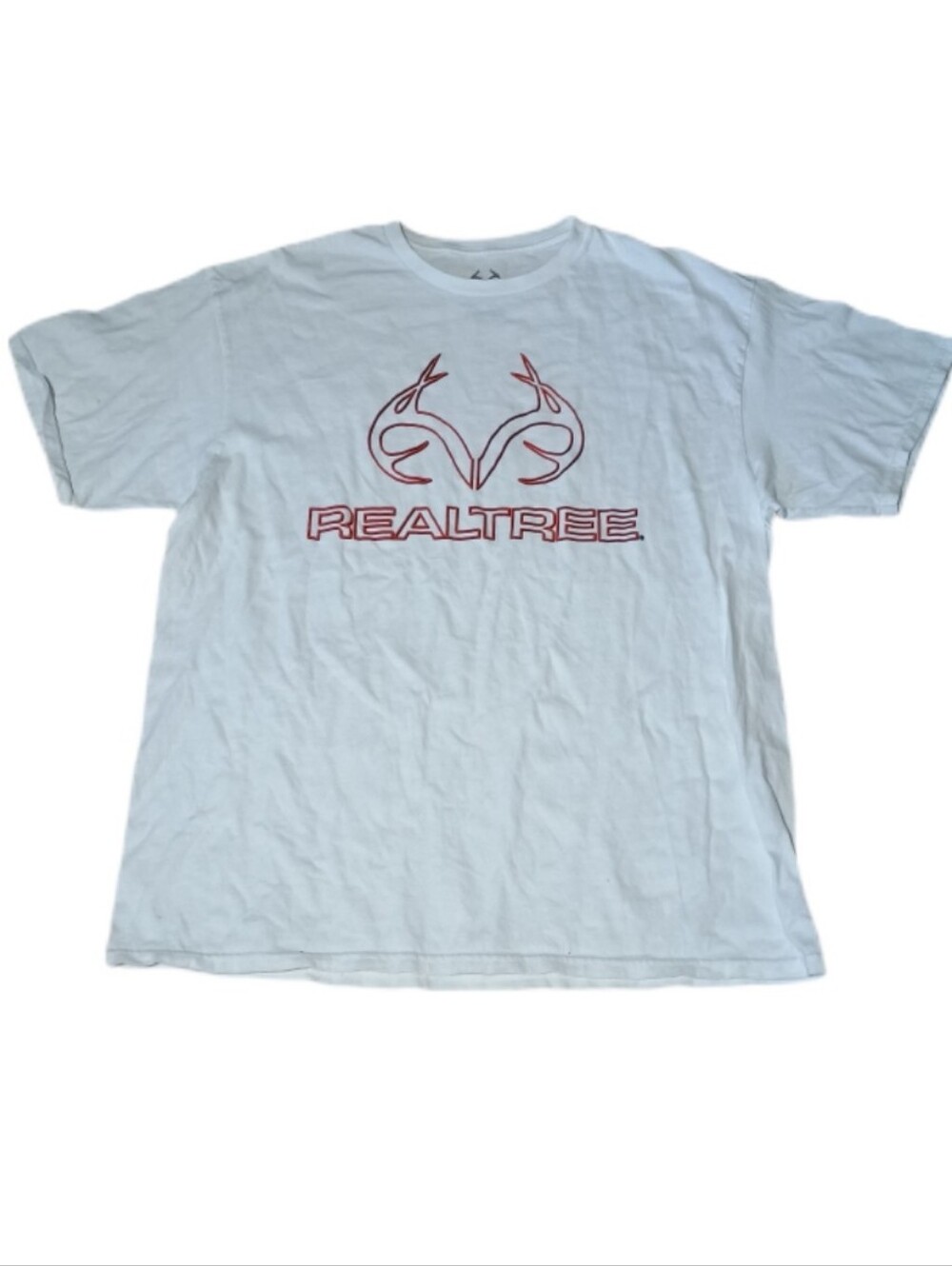 Realtree White T-Shirt with Red Logo